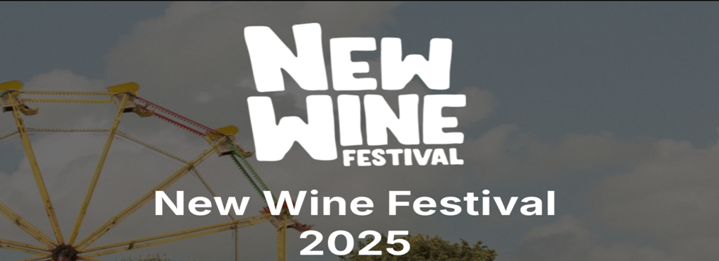 New Wine Festival New Wine Festival writing on shadow gray background