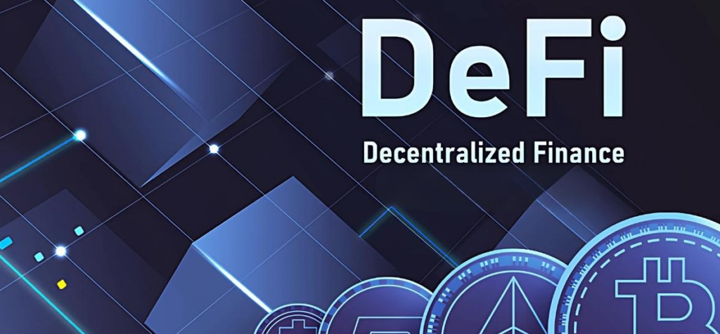Defi dark picture with altcoins at the bottom