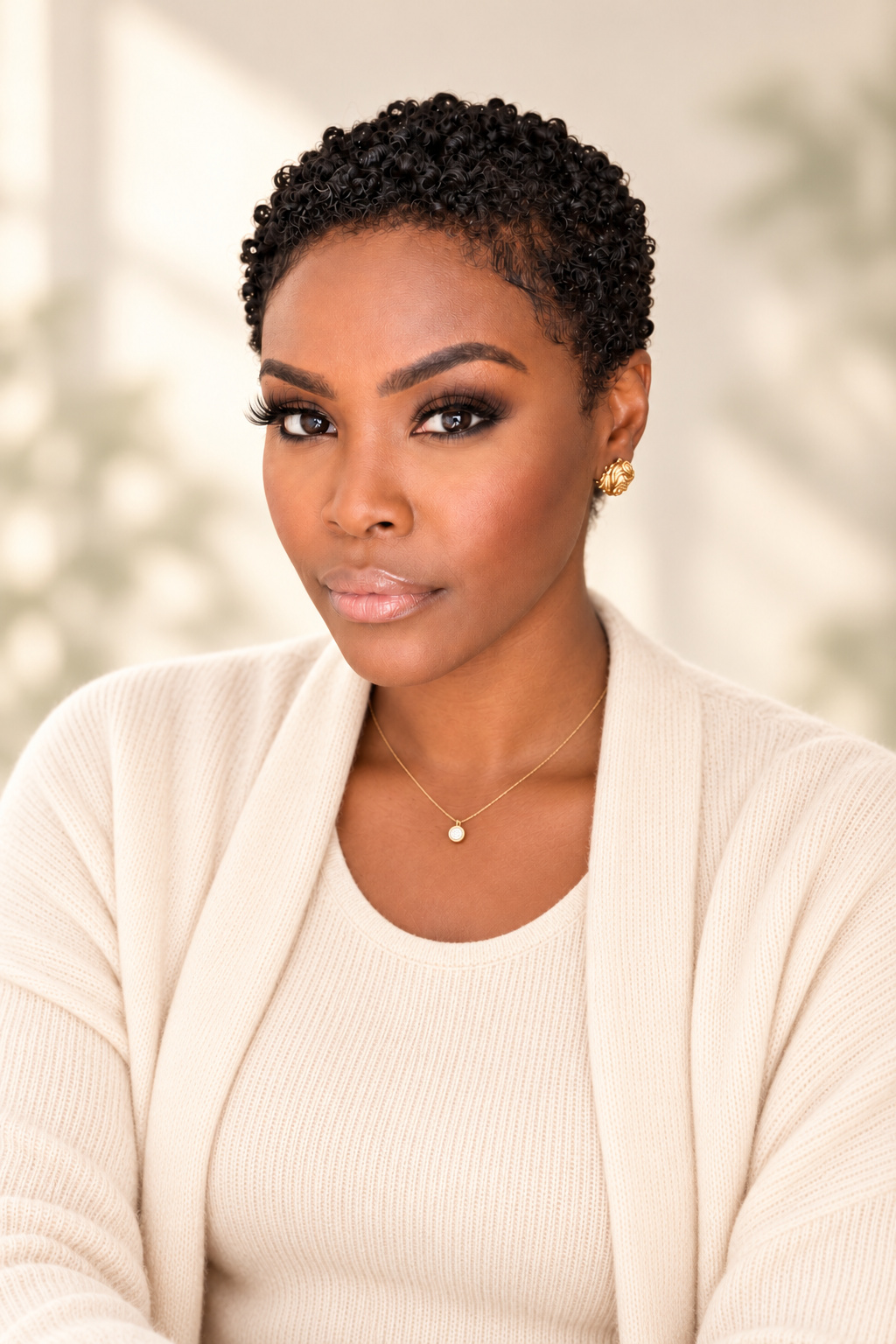 The Jacqueline Brand: Press Pack Jacqueline, founder of The Jacqueline Brand, in cream knitwear