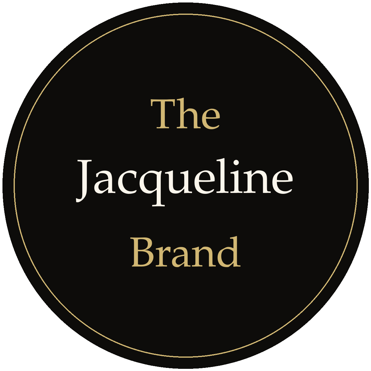 The Jacqueline Brand: Press Pack The Jacqueline Brand circular logo with large, readable lettering